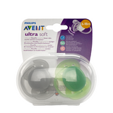 Philips fopspeen avent ultra soft grijs groen 2 stuks - afbeelding 1