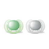 Philips fopspeen avent ultra soft grijs groen 2 stuks - afbeelding 2