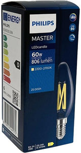Philips led kaars e14 5,9-60w filament helder dimtone - led3718 - afbeelding 2