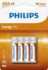 Philips r03 longlife aaa batterij 4 stuks - afbeelding 1