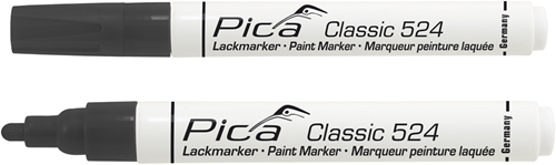 Pica 524 46 lakmarker | 2-4mm | ronde tip | zwart | 10 stuks - pi52446
