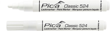 Pica 524 52 lakmarker | 2-4mm | ronde tip | wit | 10 stuks - pi52452 - afbeelding 1