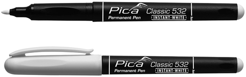 Pica 532 52 permanent pen | 1-2mm | rond | wit | 10 stuks - pi53252