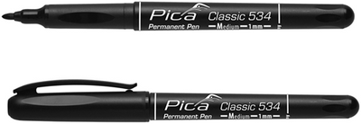 Pica 533 46 permanent pen | 0,7mm | rond | zwart | 10 stuks - pi53346