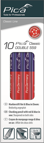 Pica 559 dubbel potlood rood blauw | 17,5cm | 10 stuks - pi559-10 - afbeelding 1