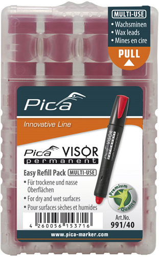 Pica 991 40 visor permanent navulling | rood - pi99140