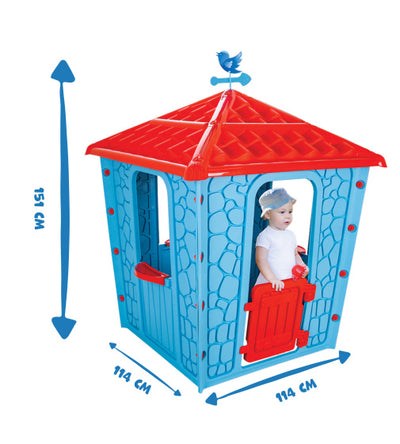 Pilsan Stone Speelhuisje 114 x 114 x 151 cm Blauw Rood