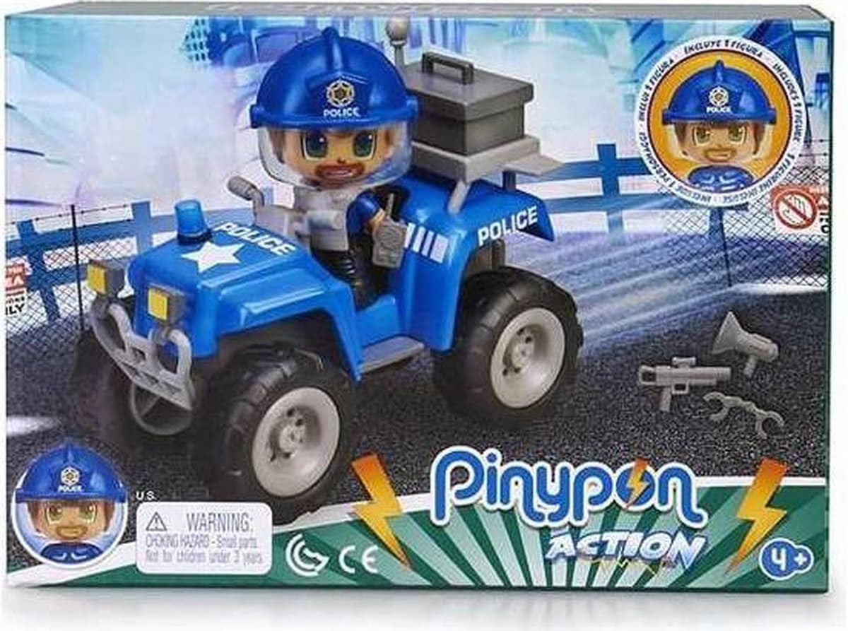 pinypon politie jeep met action figuur en toebehoren