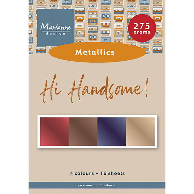 Marianne design • cardstock metallics hi handsome!