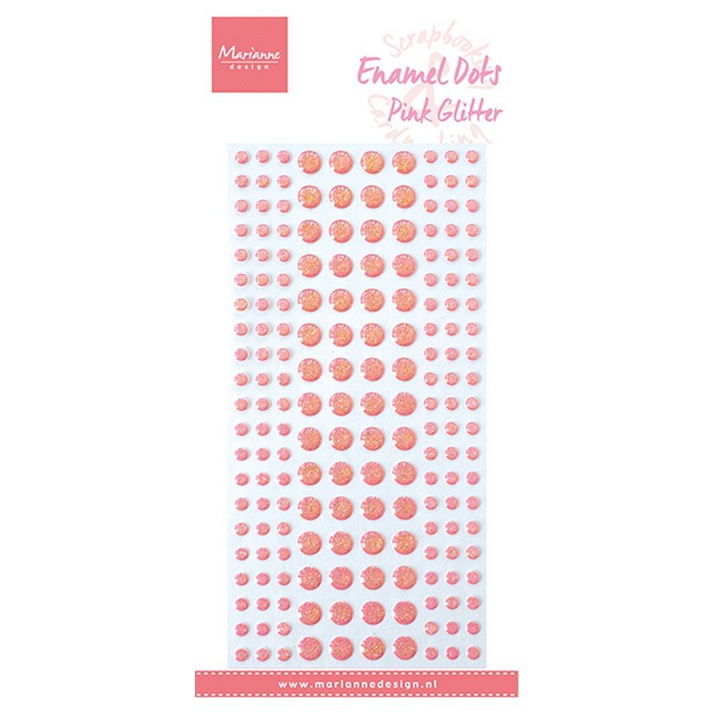 Marianne design • enamel dots pink glitter