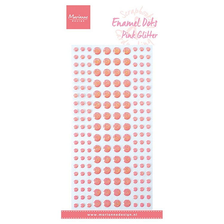 Marianne design • enamel dots pink glitter