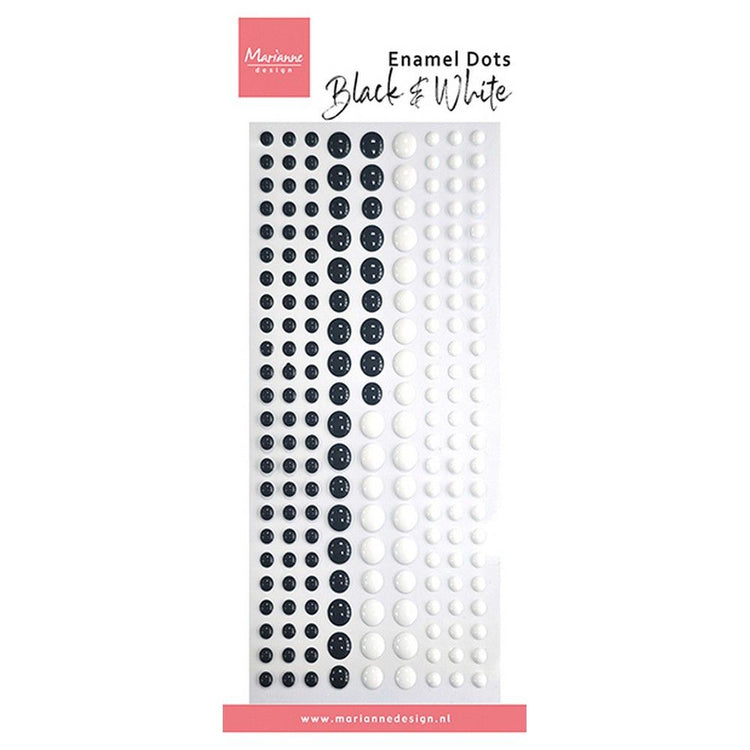 Marianne design • enamel dots black white