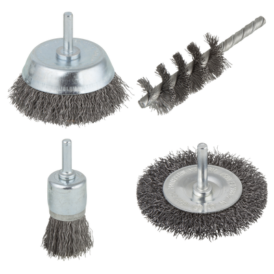 Wolfcraft draadborstel set | ronde schacht | 4-delig | 1 set - 2133000