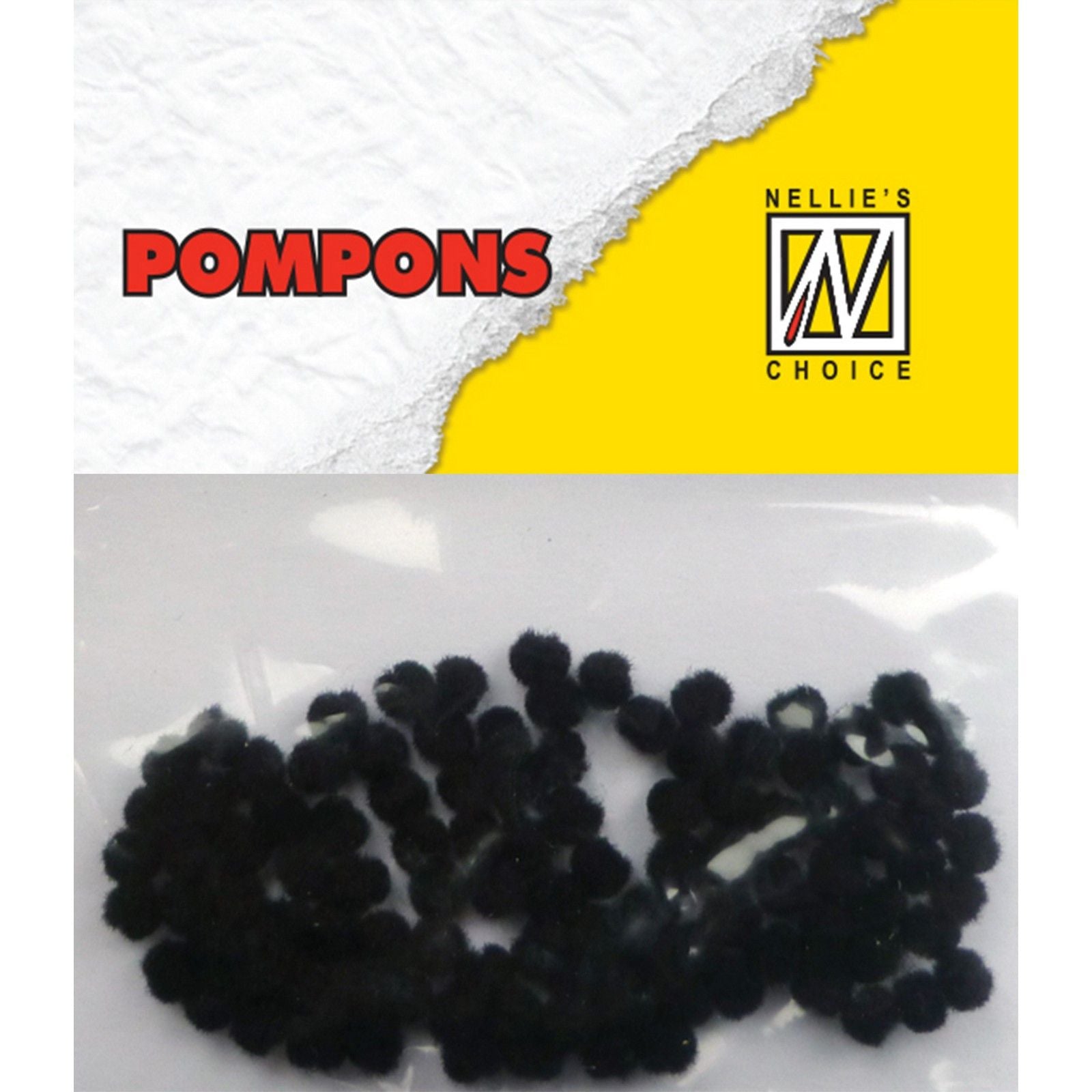 Nellie's choice • pompoms mini 3mm 100stuks pkg col. md-1924 black