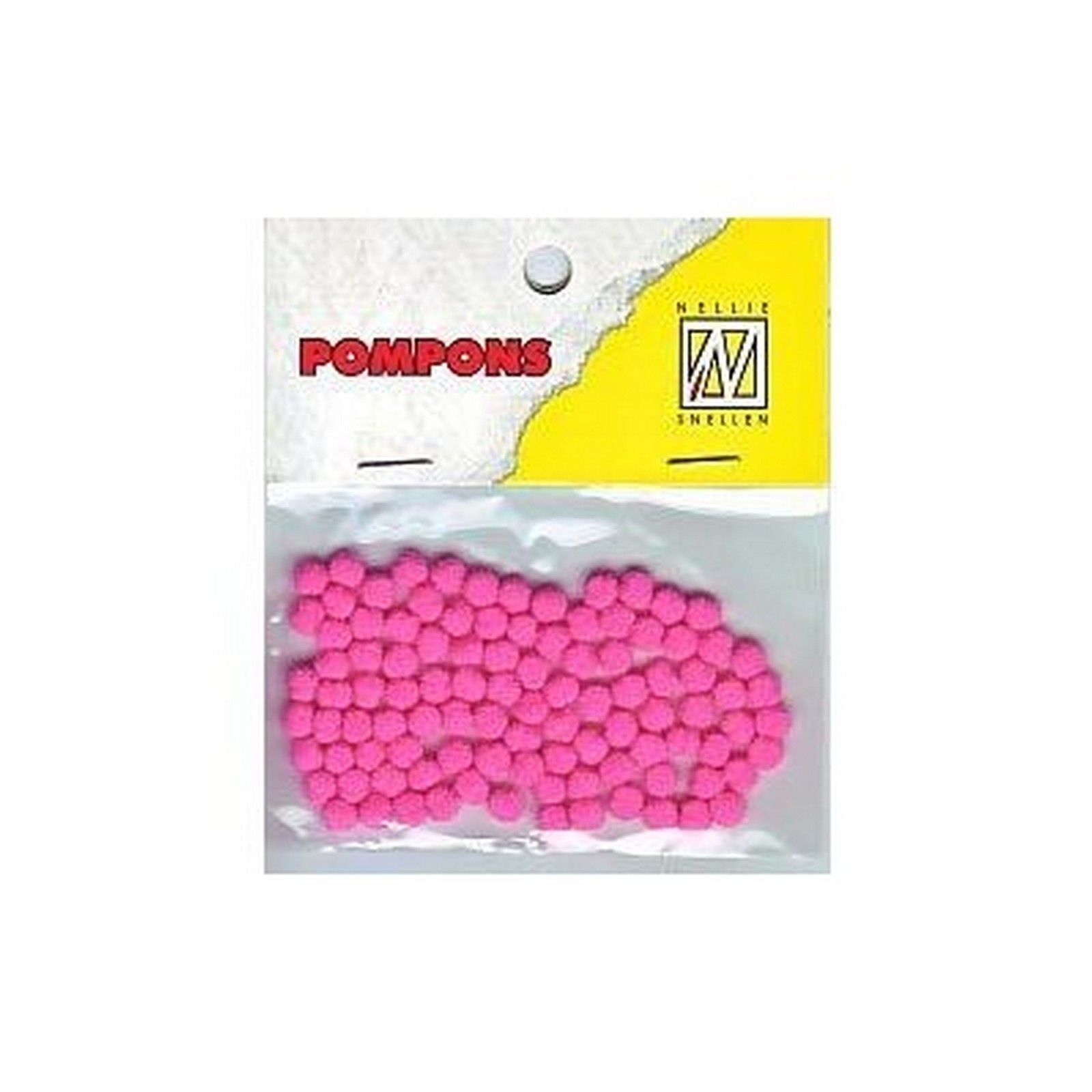 Nellie's choice • pompoms mini 3mm 100stuks pkg col. 23 neon pink