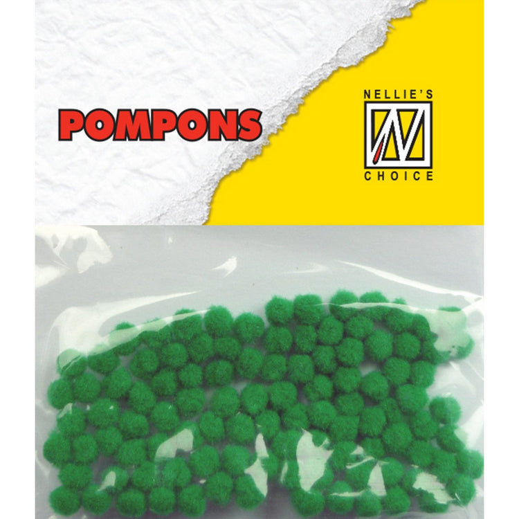 Nellie's choice • pompoms mini 3mm 100stuks pkg col. md-1919 christmas green