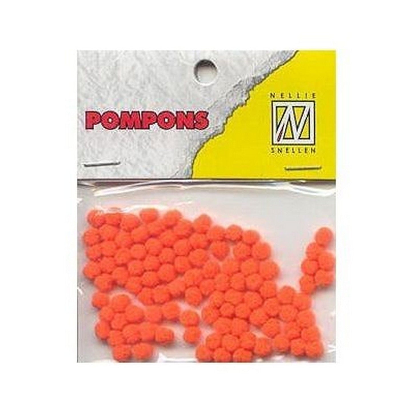 Nellie's choice • pompoms mini 3mm 100stuks pkg col. 26 neon orange