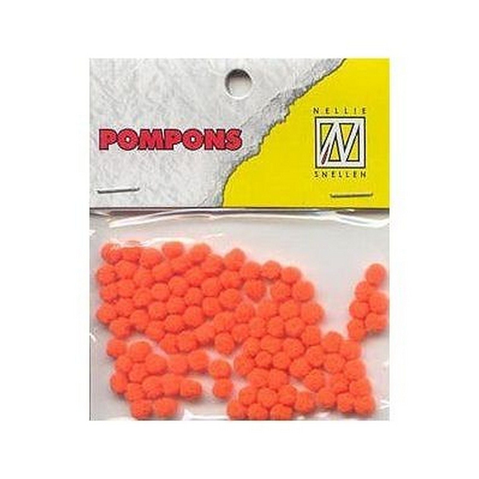 Nellie's choice • pompoms mini 3mm 100stuks pkg col. 26 neon orange