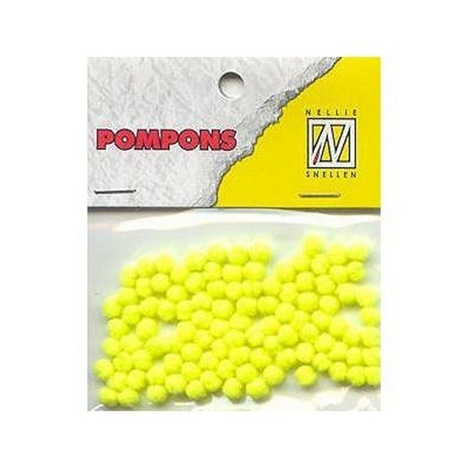 Nellie's choice • pompoms mini 3mm 100stuks pkg col. 27 neon yellow