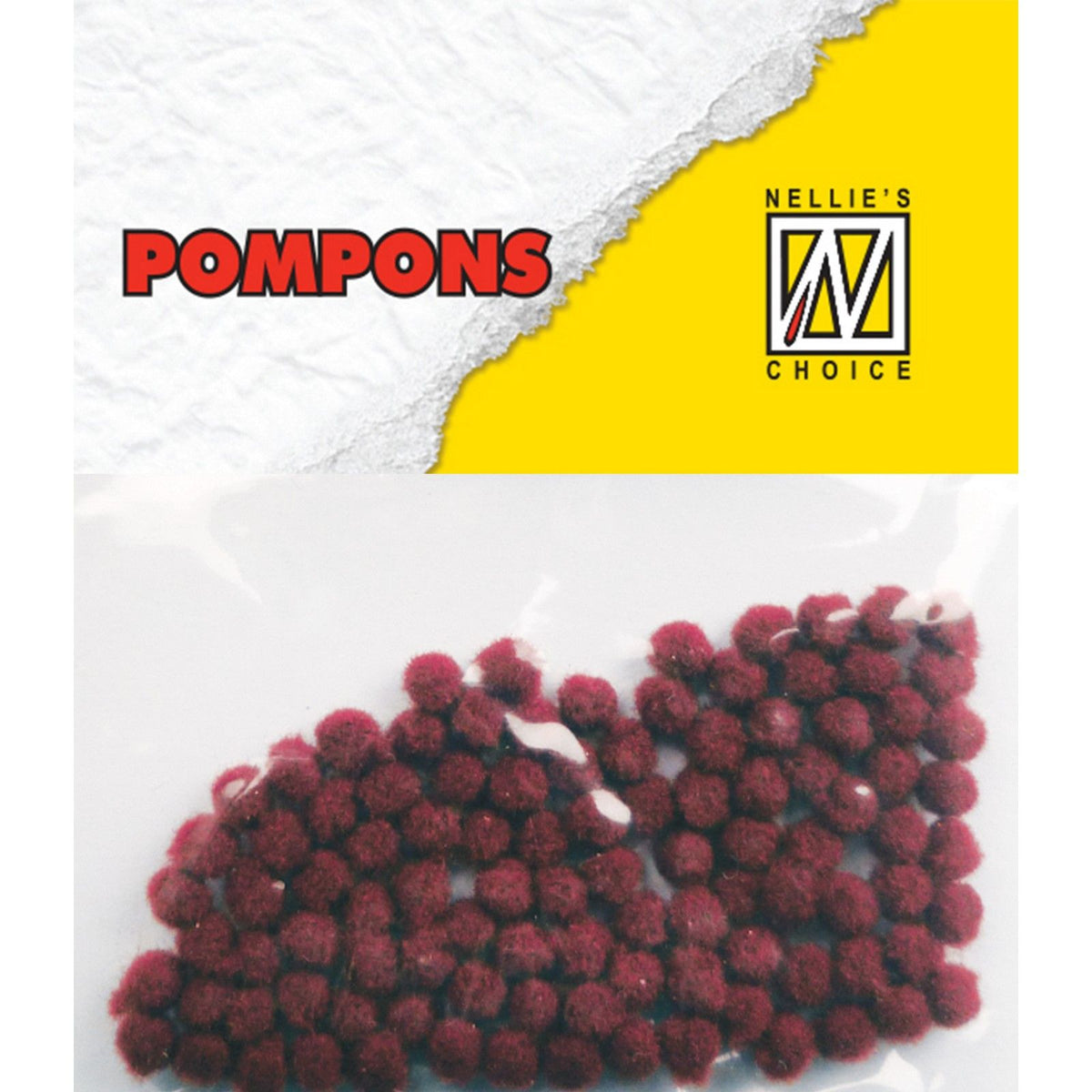 Nellie's choice • pompoms mini 3mm 100stuks pkg col. md-1901 burgundy