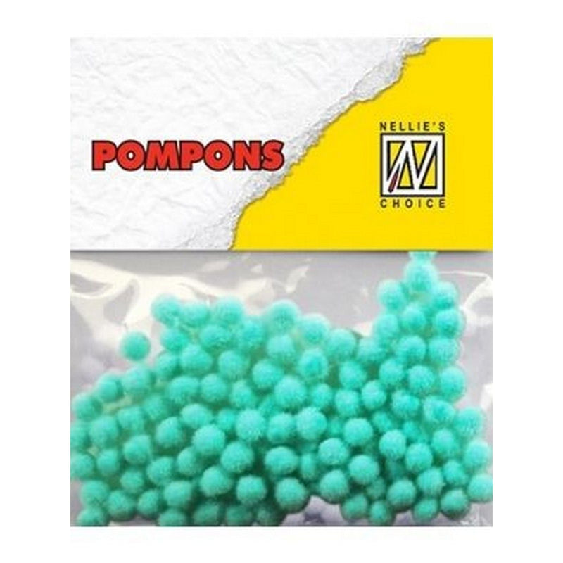 Nellie's choice • pompoms mini 3mm 100stuks pkg col. md-1918 turquoise
