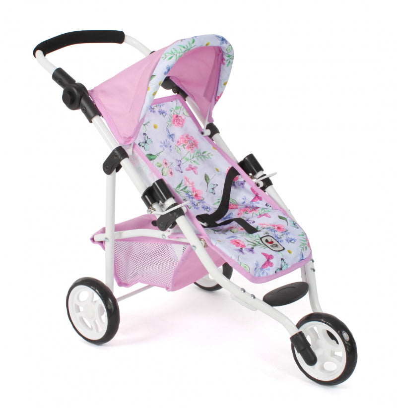 Bayer chic poppenbuggy jogging lola (bloemen wit roze)