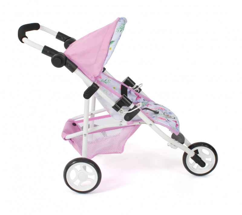 Bayer chic poppenbuggy jogging lola (bloemen wit roze)