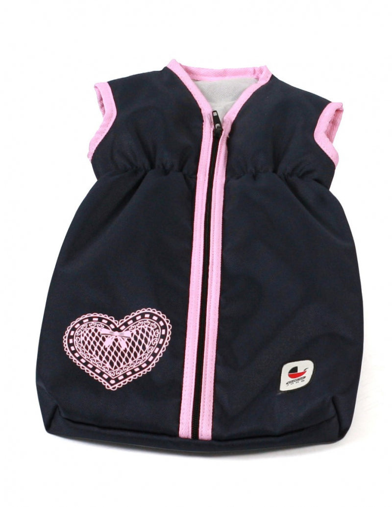 Bayer chic poppenslaapzak (donkerblauw hartje)