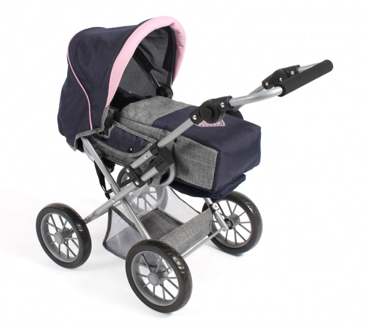 Bayer chic poppenwagen leni combi (donkerblauw met hartje)