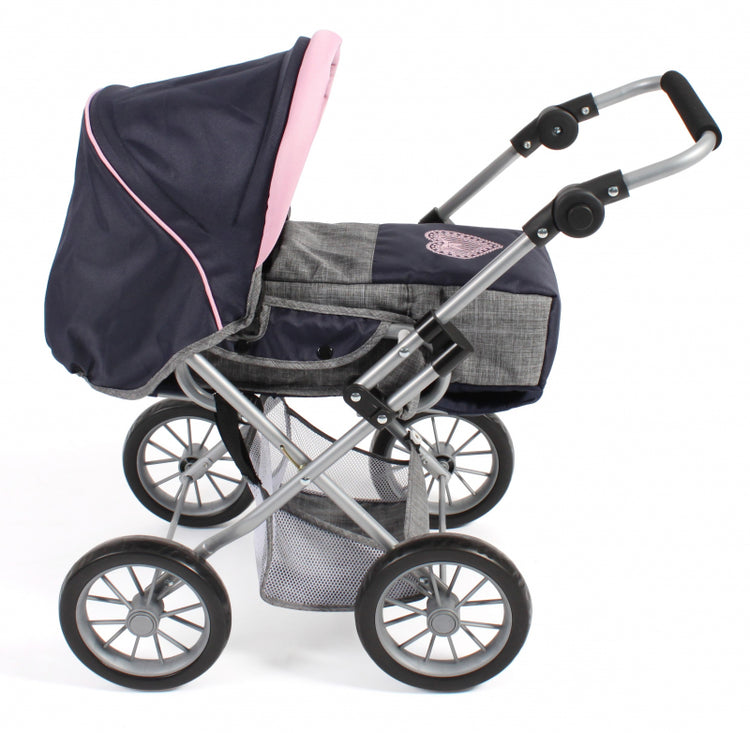 Bayer chic poppenwagen leni combi (donkerblauw met hartje)