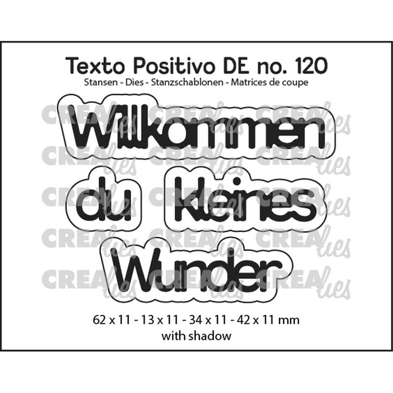 Crealies • texto positivo stans willkommen du kleines wunder