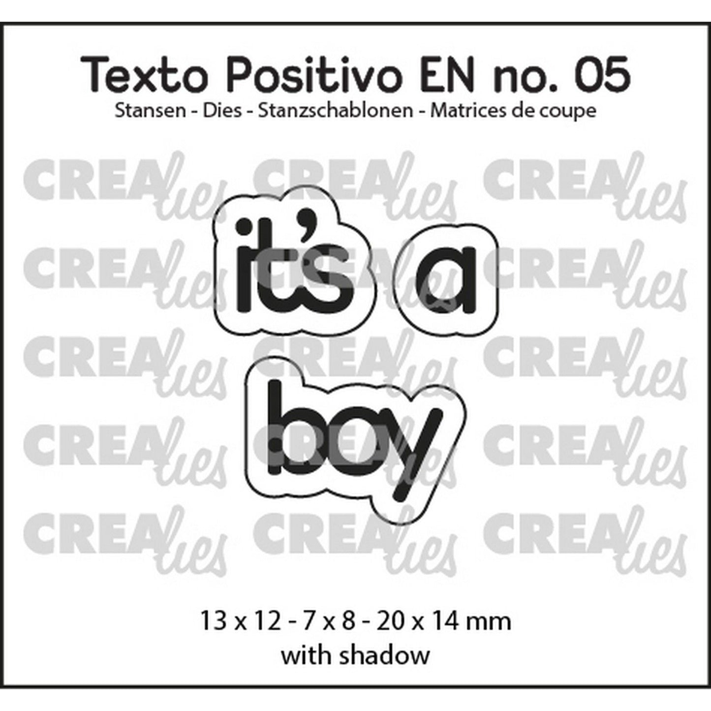 Crealies • texto positivo stans it's a boy