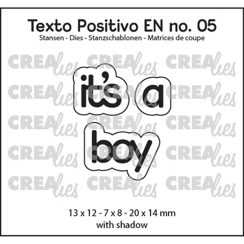 Crealies • texto positivo stans it's a boy