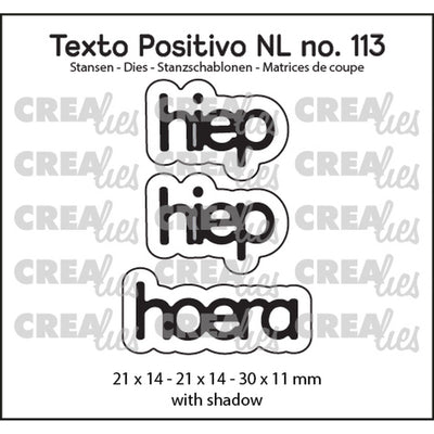 Crealies • texto positivo nl dies hiep hiep hoera