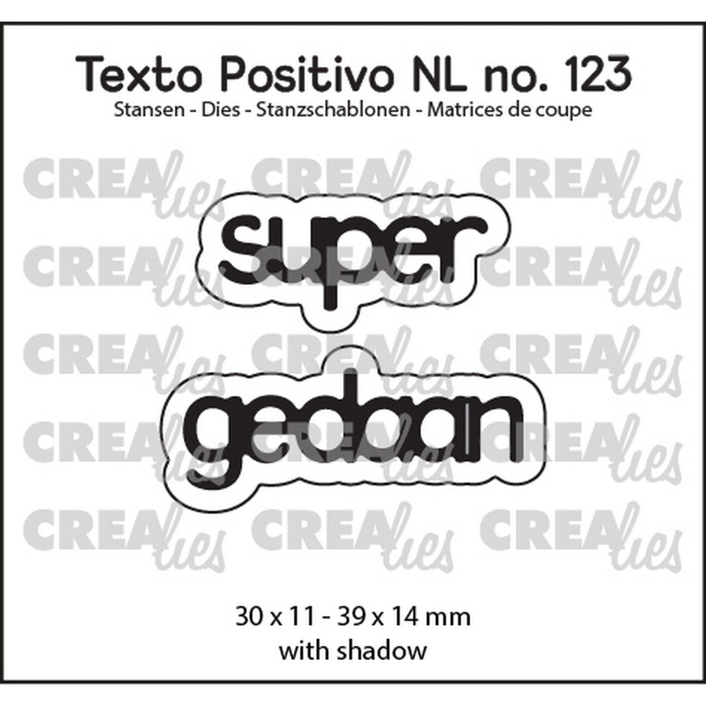 Crealies • texto positivo nl dies super gedaan