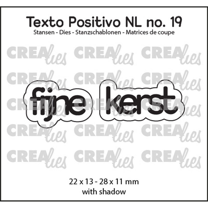 Crealies • texto positivo snijmallen fijne kerst