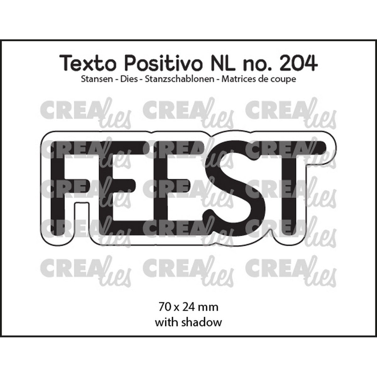 Crealies • texto positivo snijmallen feest