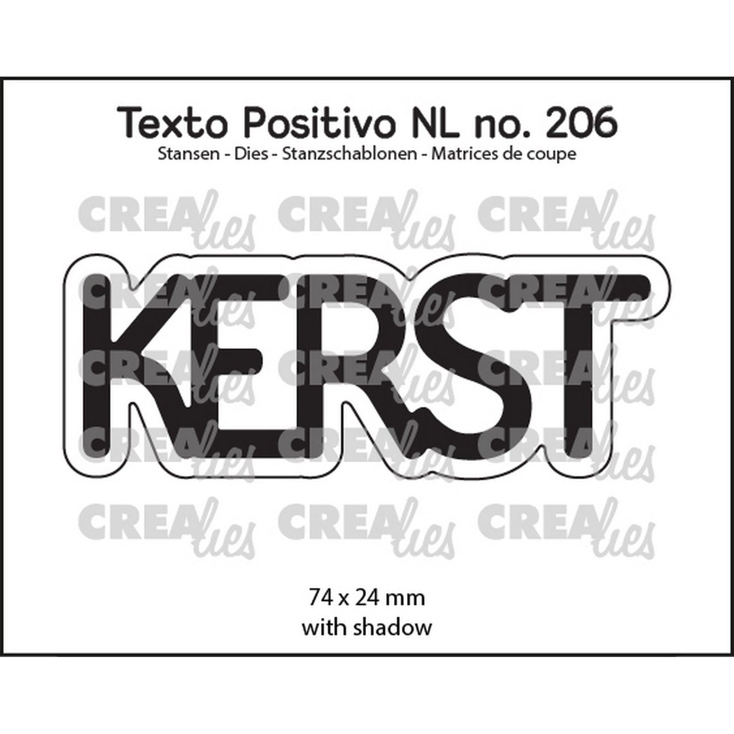 Crealies • texto positivo snijmallen kerst