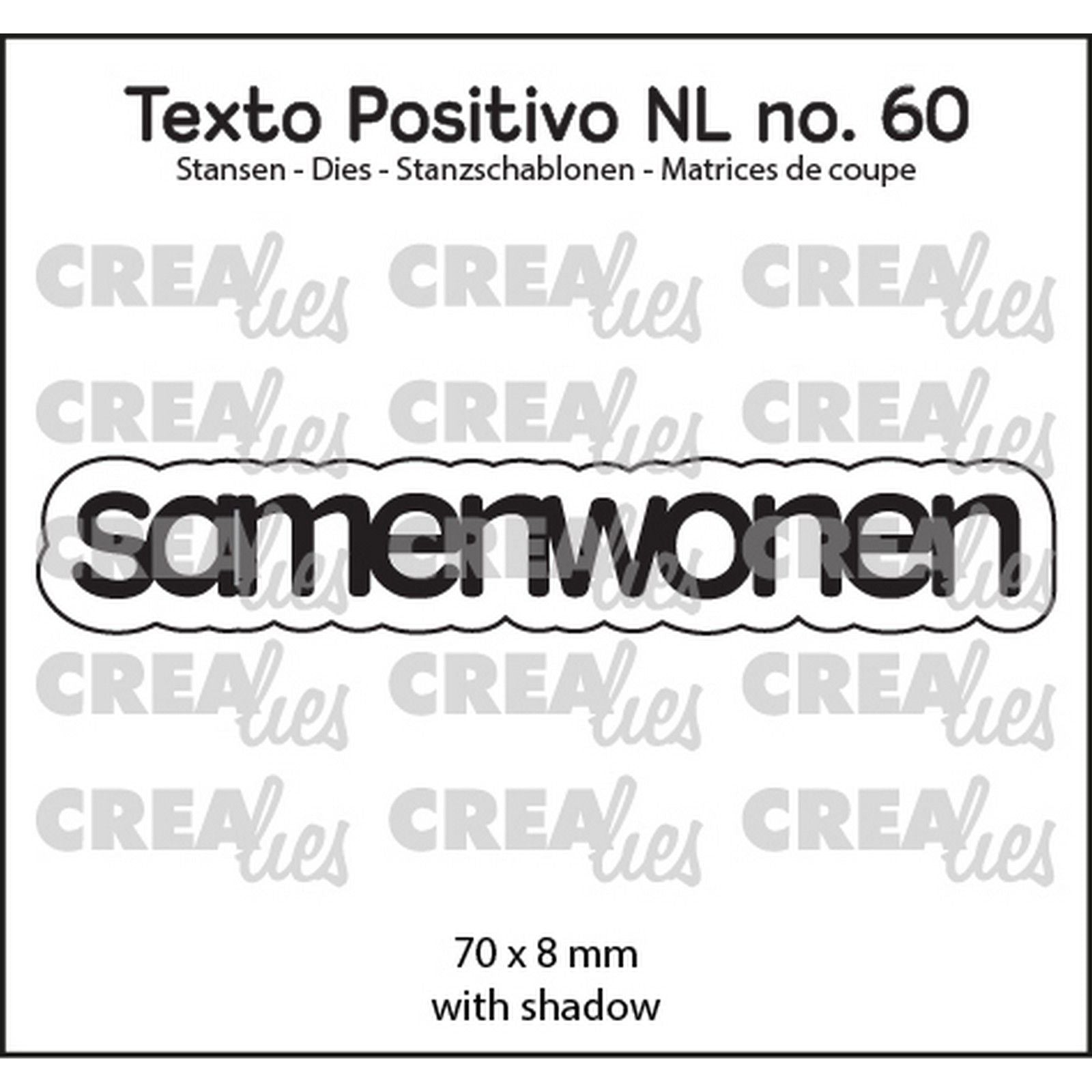 Crealies • texto positivo snijmallen samenwonen