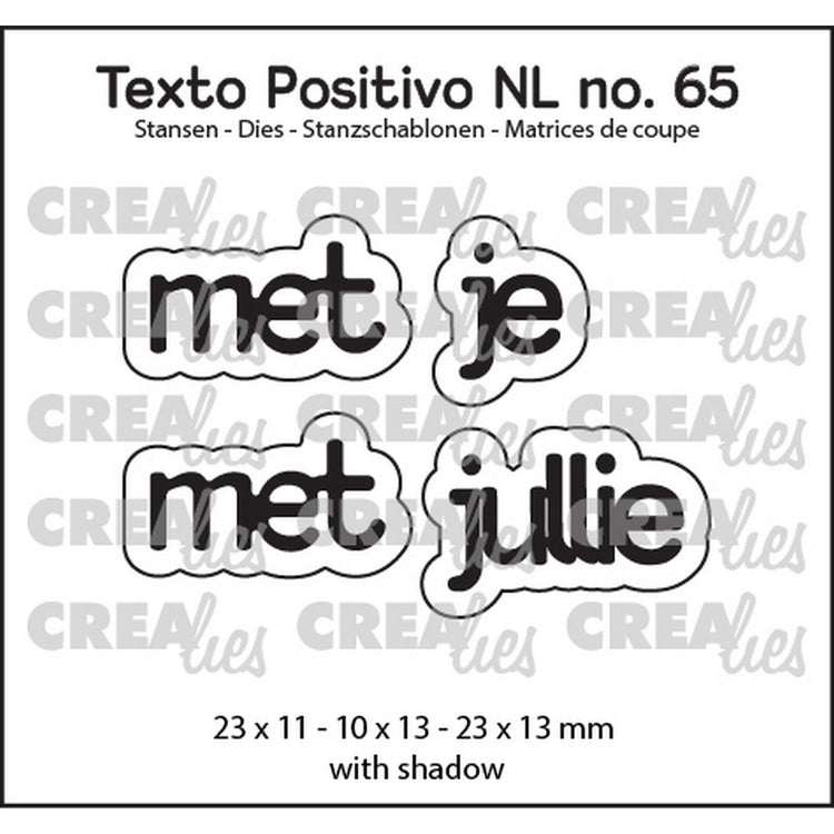 Crealies • texto positivo snijmallen met je met jullie