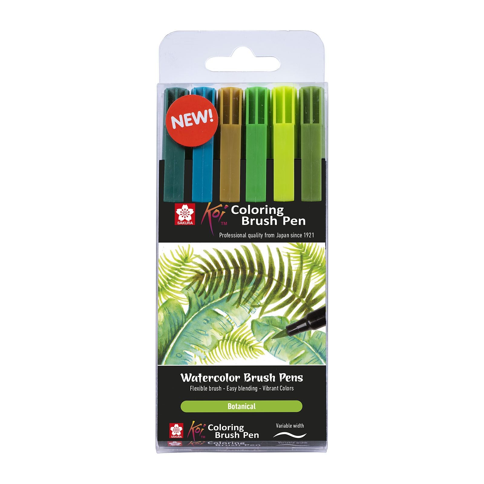 Sakura • koi colouring brush pen set 6 botanical