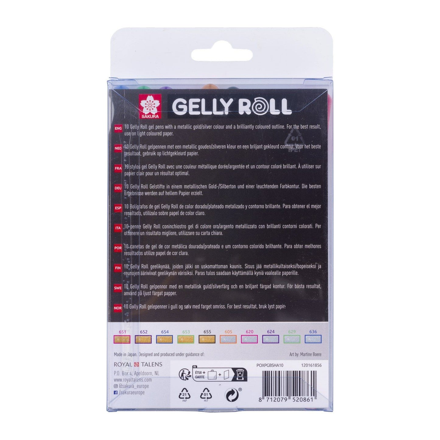 Sakura • gelly roll gel pen gold silver shadow set