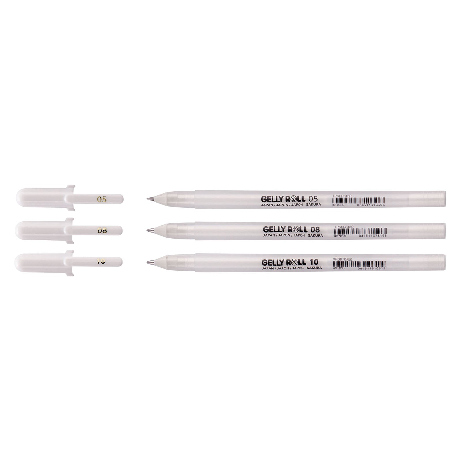Sakura • gelly roll gelpen 05, 08 10 wit 3stuks