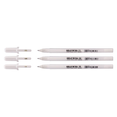 Sakura • gelly roll gelpen 05, 08 10 wit 3stuks