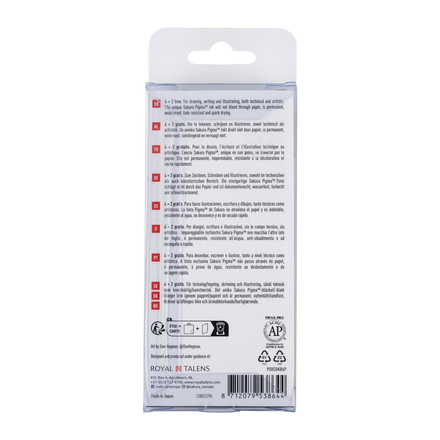 Sakura • pigma micron fineliner promotie set 4+2 gratis