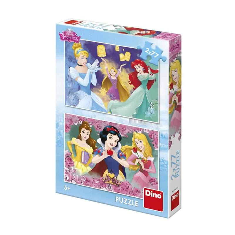 Dinotoys dino puzzel - disney prinsessen - 2 x 77 stukjes