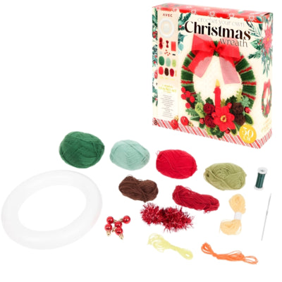 Avec kerstkrans haakpakket diy 30 cm | 12 stuks