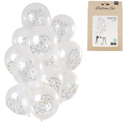 Folat ballonnen origami cijfer 6 jaar 30 cm set van 12 | 24 stuks