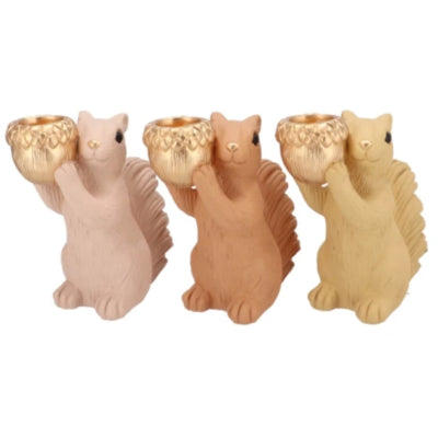 Daan kromhout schaal jingle eekhoorn staand zand roze 21 cm 3 assorti | 6 stuks