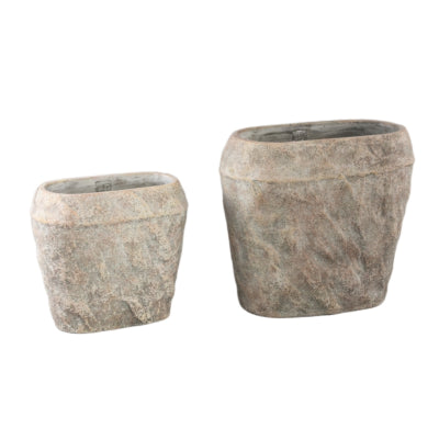Ptmd bloempot lourdes crème 30 cm | 2 stuks